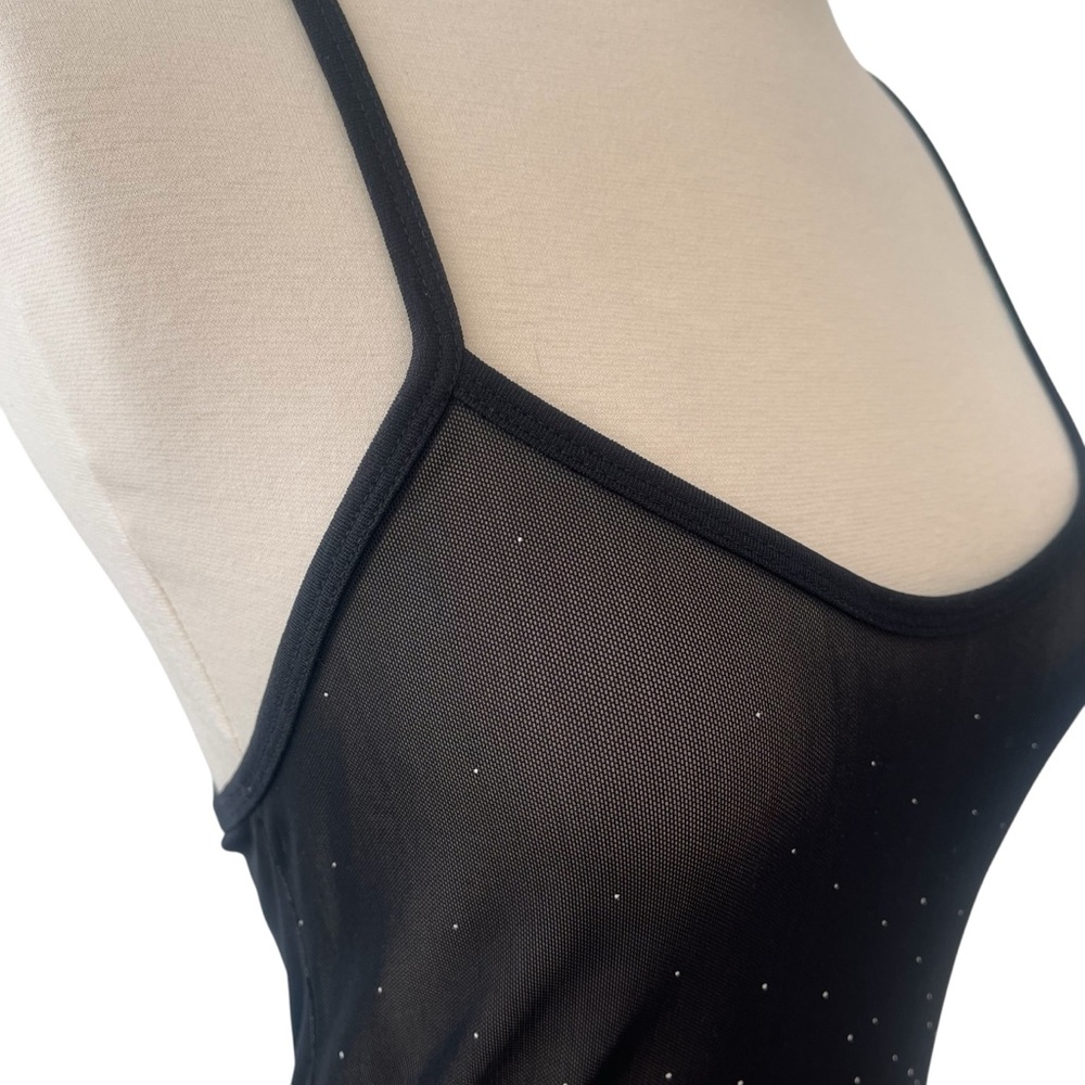 Vintage 80s sheer black white slip dress chemise XS - Picture 8 of 12